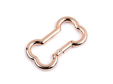 Metall Karabiner Knochenform Rosegold